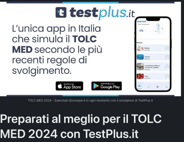 🆕 Preparati al meglio per il TOLC MED 2024 con TestPlus.it 

Hai dubbi sul suo utilizzo? Il primo articolo su #testplus  lo trovi già su LinkedIn!
Trovi il link nelle Stories 📖🔎

#medicina #testdiammissione #studiarepervincere #formazione #tolcmed #tolcmed24